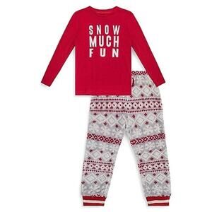 PL SLEEP BY PETIT LEM NEW $34 Snow Much Fun‎ Holiday Pajama Set 24M